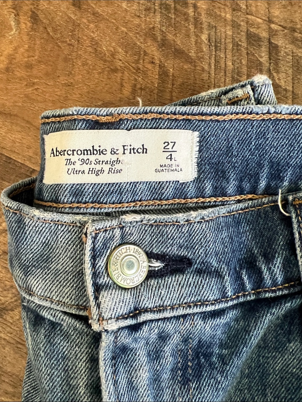 Abercrombie & Fitch 90s straight ultra high rise 27 Long - Picture 2 of 6